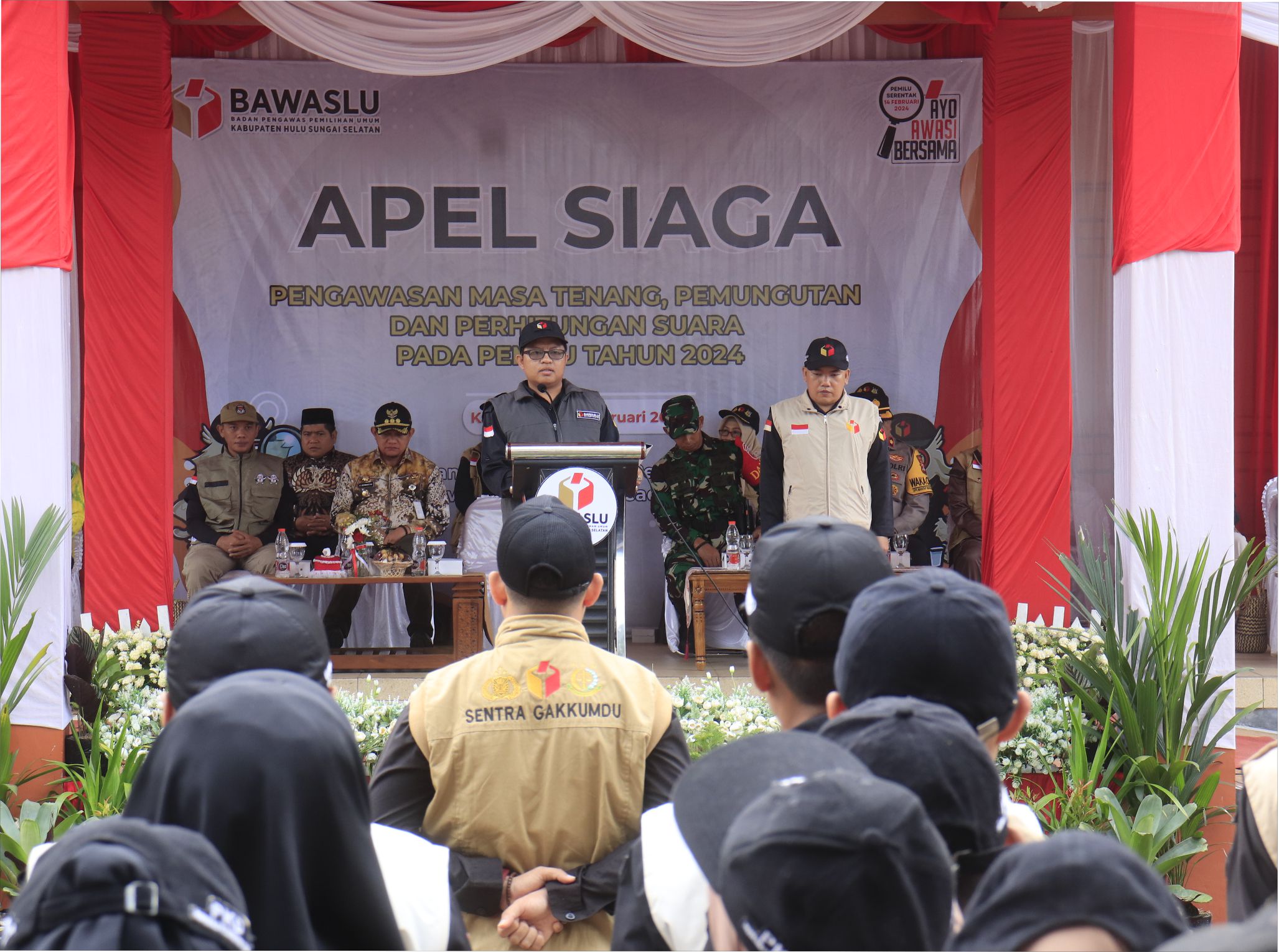 Siap Sukseskan Pemilu 2024, Bawaslu HSS Gelar Apel Siaga Pengawasan Pemilu