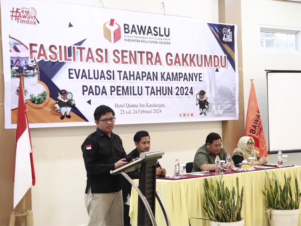 Bawaslu HSS Laksanakan Evaluasi Tahapan Kampanye Pada Pemilu Tahun 2024
