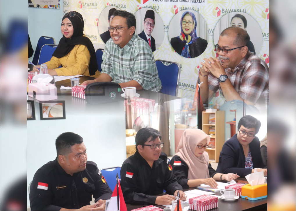 Kunjungan Ketua KI KalSel Didampingi Anggota Bawaslu Kalsel ke Kantor Bawaslu HSS.