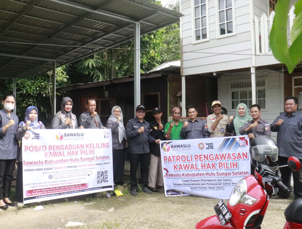 Bawaslu HSS Dampingi Bawaslu Kalsel Partoli Pengawasan Kawal Hak Pilih di Kecamatan Kandangan, Simpur dan Kalumpang.