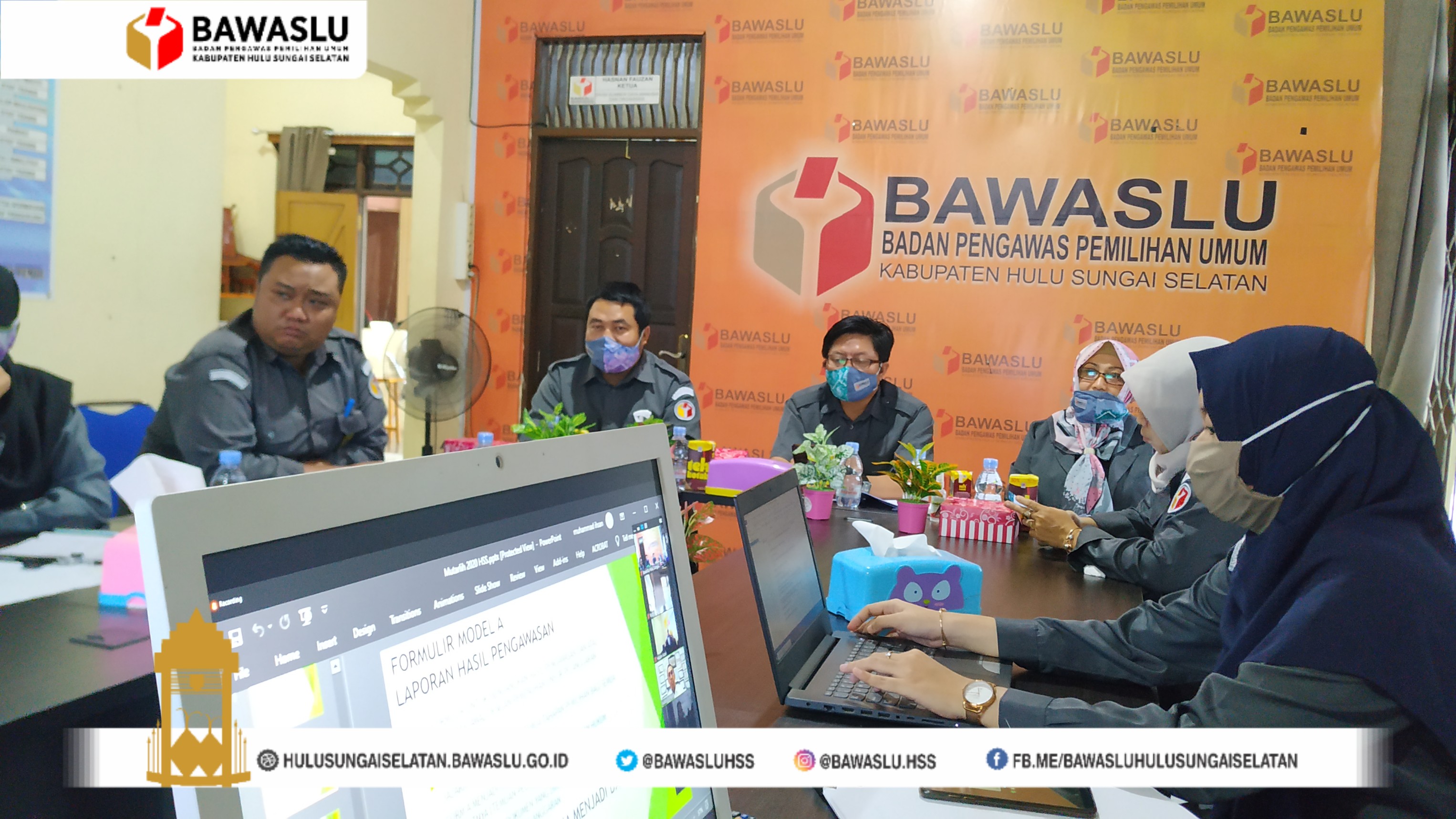 DIMULAINYA COKLIT DATA PEMILIH, BAWASLU HSS LAKSANAKAN RAPAT DARING