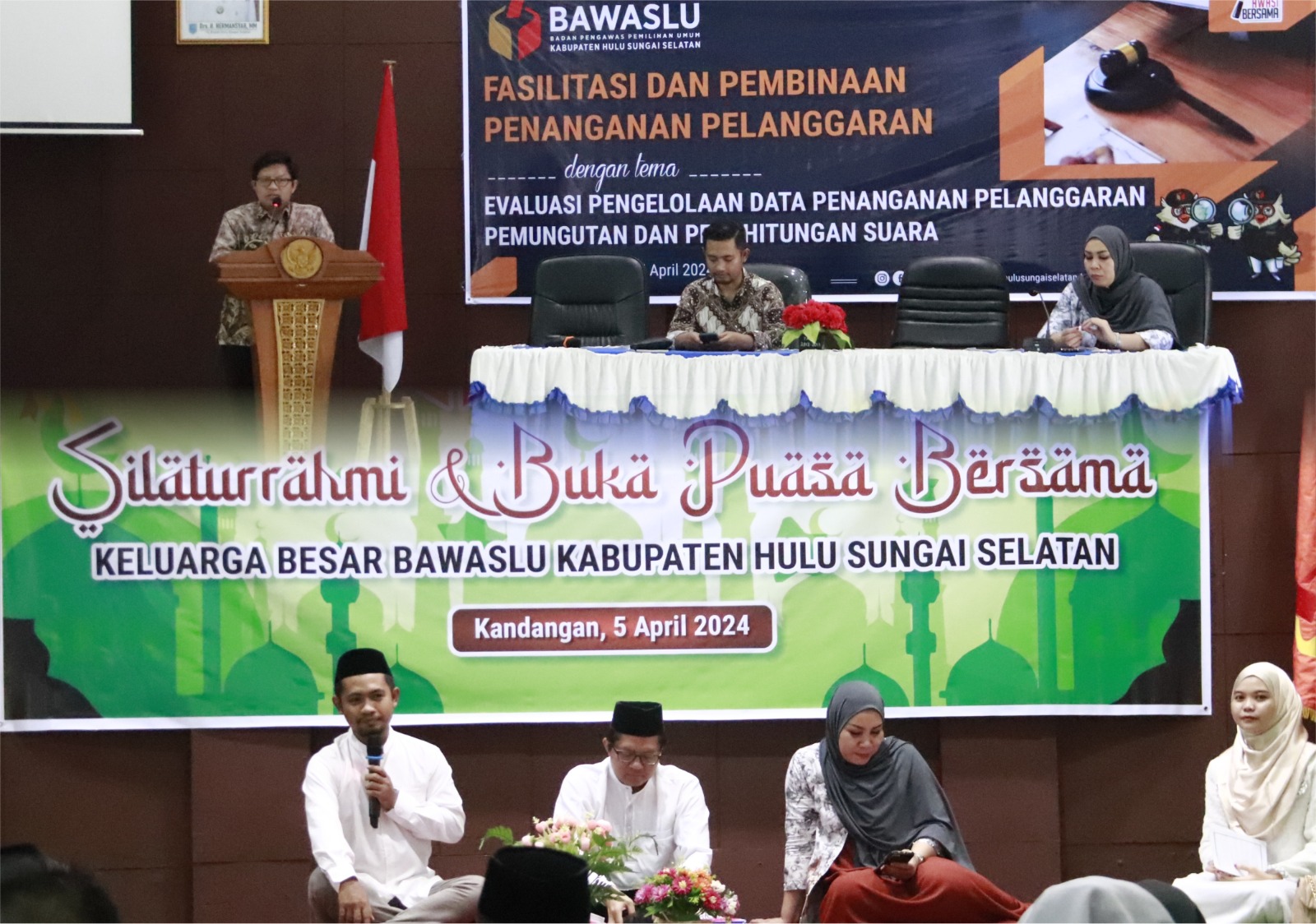 Bawaslu HSS Laksanakan Evaluasi dan Buka Puasa Bersama Panwascam se-HSS