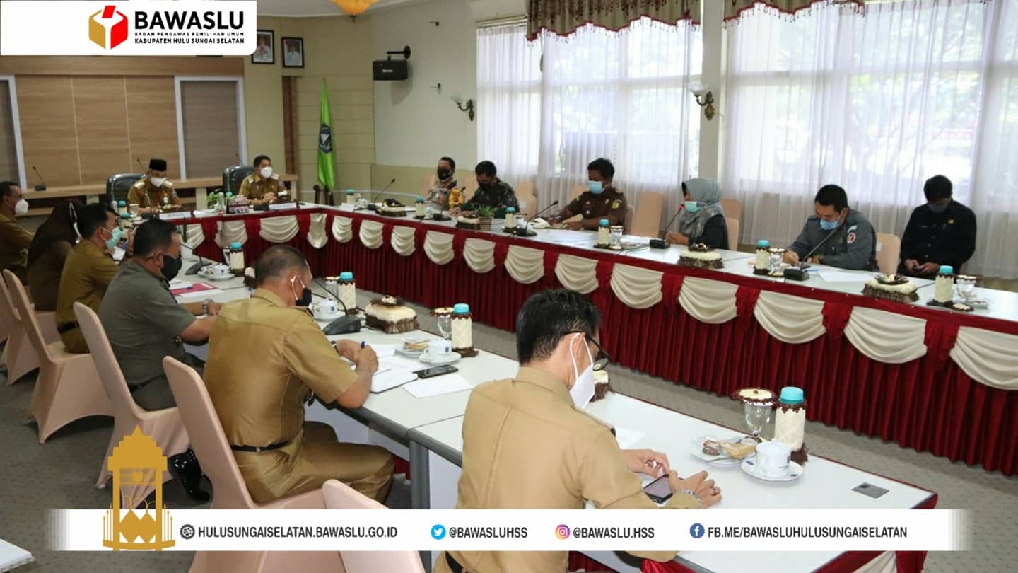 Bawaslu Hulu Sungai Selatan hadiri Rakoor Penegakan Hukum Protokol Kesehatan di Hulu Sungai Selatan