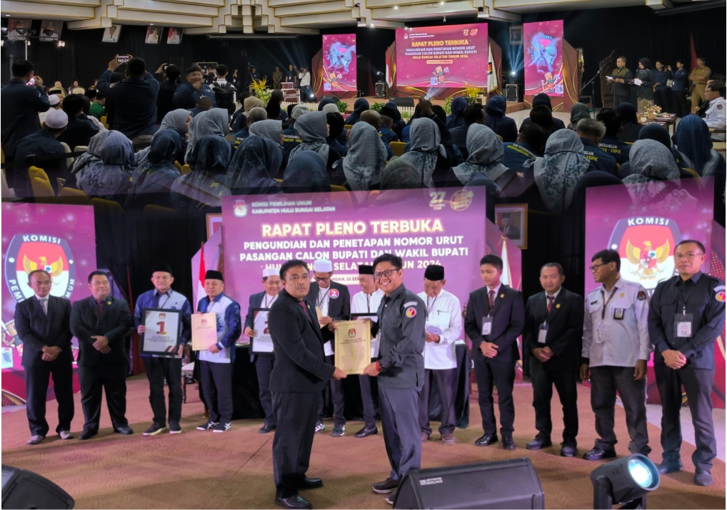 KPU Tetapkan Nomor Urut Paslon Bupati dan Wakil Bupati HSS