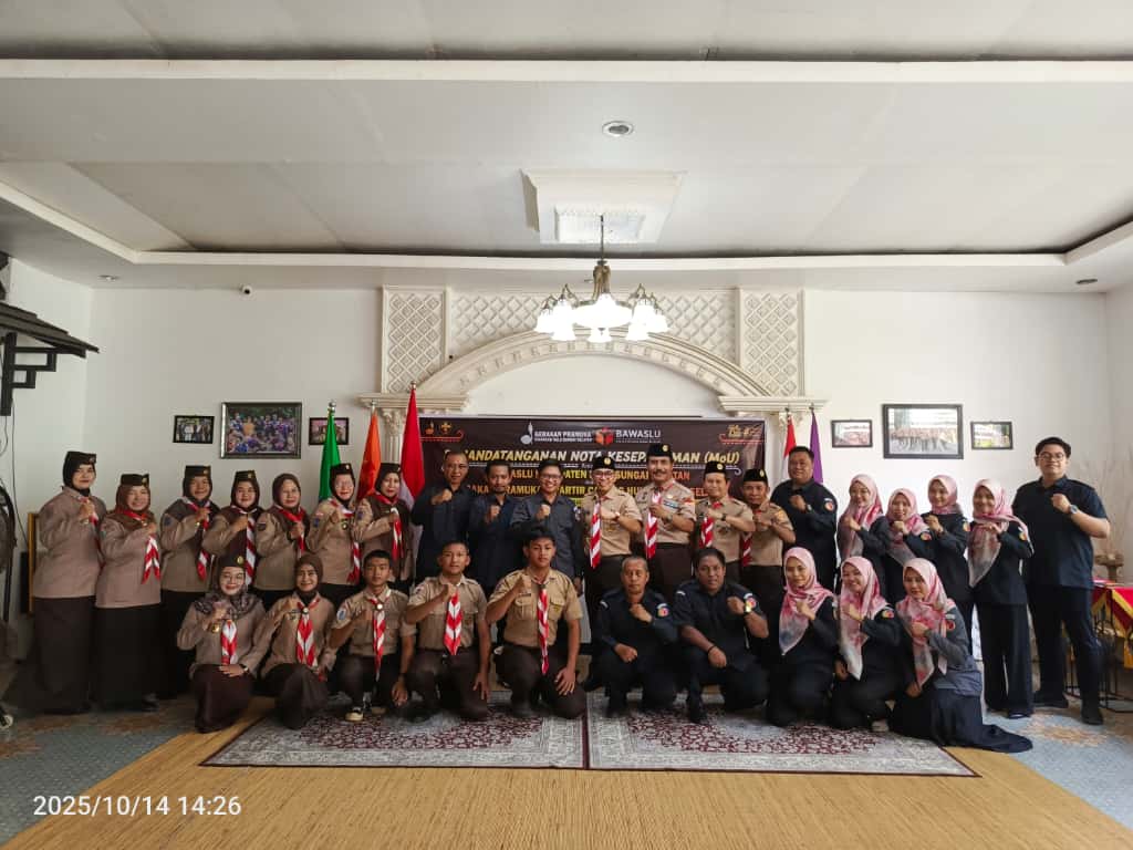 Bawaslu dan Kwarcab HSS Tandatangani MoU Saka Adhyasta Pemilu, Ini Harapannya
