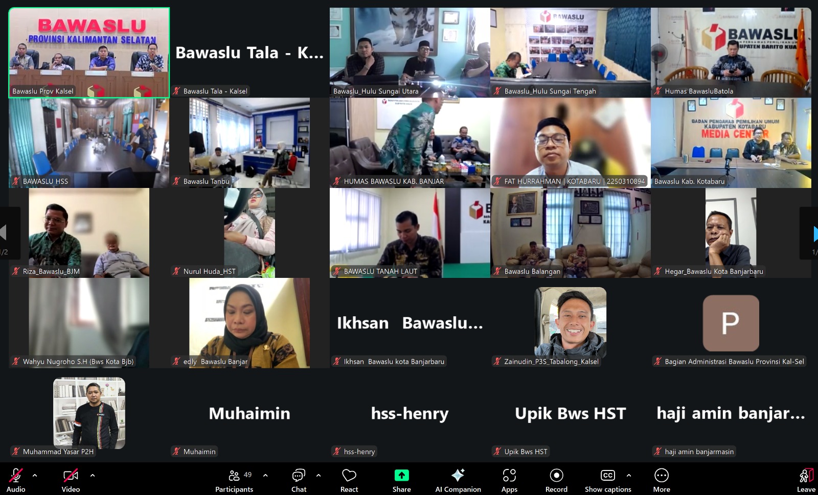 Rapat Awal Tahun 2026, Bawaslu HSS Ikuti Penguatan Kelembagaan Pengawas Pemilu