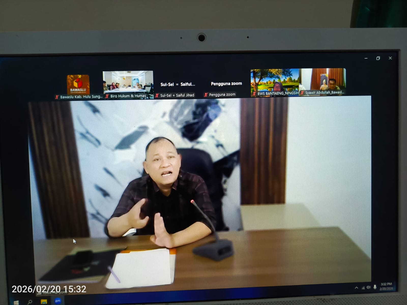 Konsolidasi Demokrasi Ditekankan, Bawaslu HSS Ikuti Rapat Penyamaan Persepsi Secara Daring