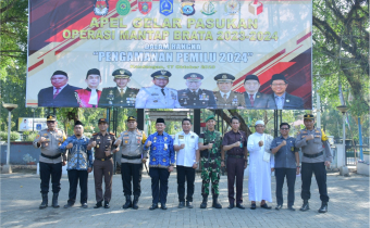 Apel Gelar Pasukan Operasi Mantap Brata 2023-2024, Siap Mengamankan Pemilu 2024.