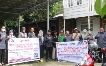 Bawaslu HSS Dampingi Bawaslu Kalsel Partoli Pengawasan Kawal Hak Pilih di Kecamatan Kandangan, Simpur dan Kalumpang.