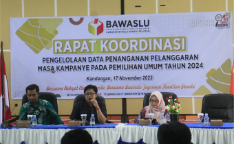 Bawaslu HSS Gelar Rakor Pengelolaan Data Penanganan Pelanggaran Masa Kampanye