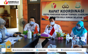 “TEGAKKAN KEADILAN PEMILU” RAKOR SENTRA GAKKUMDU KABUPATEN HULU SUNGAI SELATAN