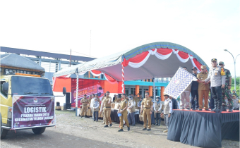 Bawaslu HSS Hadiri Pelepasan Pendistribusian Logistik Pilkada 2024