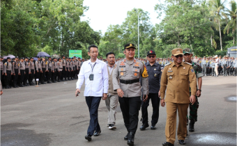 Kesiapan Pengamanan Pilkada 2024, Bawaslu HSS Hadiri Apel Pergeseran Pasukan.