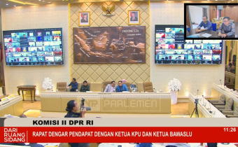 Bawaslu HSS Ikuti RDP Komisi II DPR RI Bersama KPU & Bawaslu RI Secara Daring