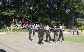 Jumat Sehat, Joging Bersama Jajaran Bawaslu Kabupaten Hulu Sungai Selatan